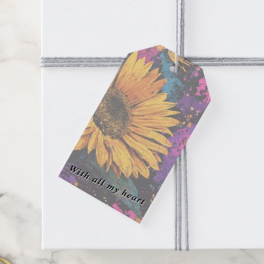 Sunflower Botanical Acrylic Painted Floral Geschenkanhänger