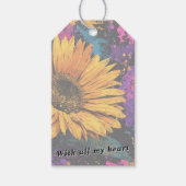 Sunflower Botanical Acrylic Painted Floral Geschenkanhänger (Vorderseite)