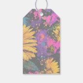 Sunflower Botanical Acrylic Painted Floral Geschenkanhänger (Rückseite)