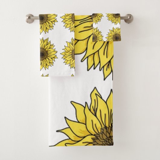 Sunflower, botanical, gift for women badhandtuch set (Insitu)