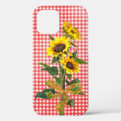 Sunflower Bouquet auf Red Gingham Case-Mate iPhone Hülle (Rückseite)