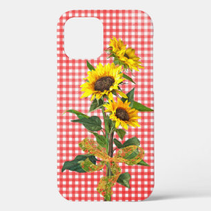 Sunflower Bouquet auf Red Gingham Case-Mate iPhone Hülle