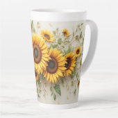 Sunflower Bouquet Botanical Art Milchtasse (Rechte Ecke)