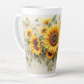 Sunflower Bouquet Botanical Art Milchtasse (Linke Ecke)