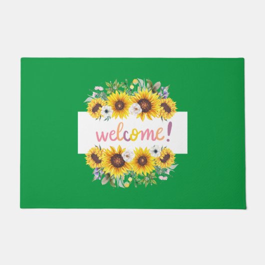 Sunflower Bouquet Empfang Fußmatte (Vorderseite)
