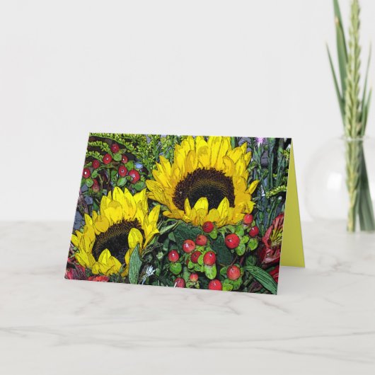 Sunflower Bouquet! Karte (Vorderseite)