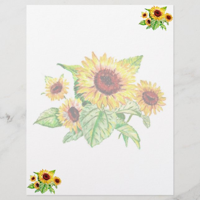 Sunflower Bouquet Letterhead (Vorderseite)