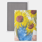 Sunflower Bouquet Magnet (Vorderseite/Rückseite)