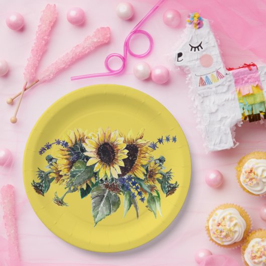 Sunflower Bouquet Pappteller (Party)