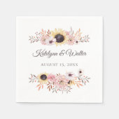 Sunflower Bouquet Wedding Custom Napkins Serviette (Vorderseite)