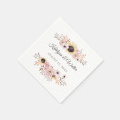 Sunflower Bouquet Wedding Custom Napkins Serviette (Ecke)