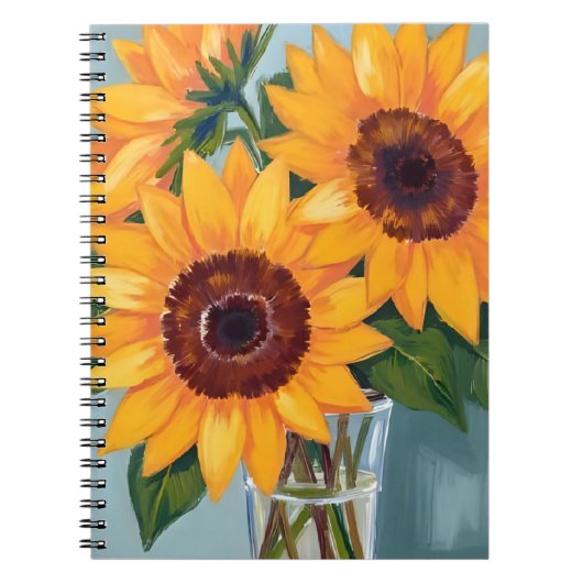 Sunflower Bouquet | Yellow Watercolor Floral Notizblock (Vorderseite)