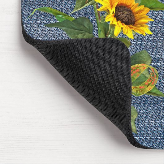 Sunflower Bouquet zu Denim Mousepad (Ecke)