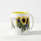 Sunflower Bouquet Zweifarbige Tasse (VorderseiteRechts)