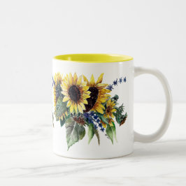Sunflower Bouquet Zweifarbige Tasse