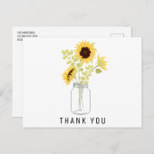 Sunflower Brautparty by Mail Vielen Dank Postkarte (Vorne/Hinten)