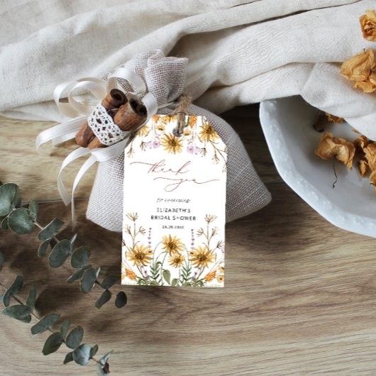 Sunflower Brautparty Vielen Dank für Ihr Geschenk  Geschenkanhänger