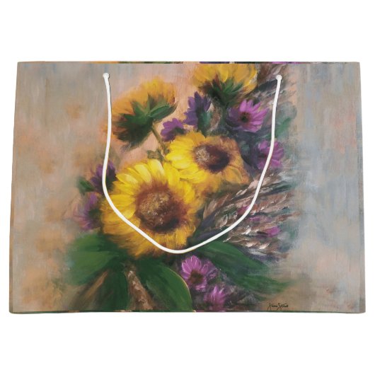 Sunflower Breeze by Jason Street Große Geschenktüte (Vorderseite)