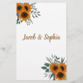 SUNFLOWER BRIDE & GROOM TRIVIA DUSCHKARTE FLYER (Hinten)