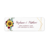 Sunflower Burgundy Floral Geometric Gold Address (Vorne)