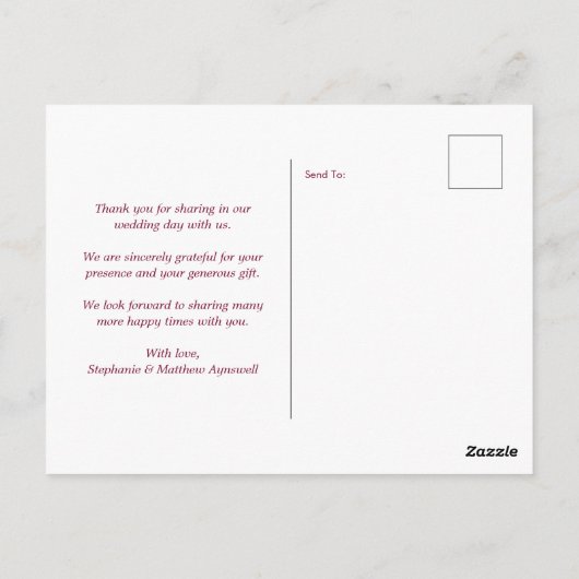 Sunflower Burgundy Rose Geometric Foto Vielen Dank Postkarte (Rückseite)