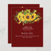 Sunflower Burgundy Wedding Vielen Dank (Vorne/Hinten)