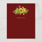 Sunflower Burgundy Wedding Vielen Dank (Rückseite)