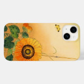 SUNFLOWER, BUTTERFLY, GRÜNE BLÄTTER Japanisches Bl Case-Mate iPhone Hülle (Rückseite (Horizontal))