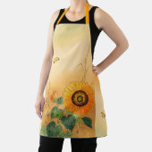 SUNFLOWER, BUTTERFLY, GRÜNE BLÄTTER Japanisches Bl Schürze (InSitu)