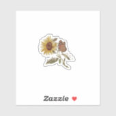 Sunflower Butterfly Sticker, Grounded Roots Decal Aufkleber (Blatt)