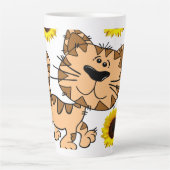 Sunflower Cat Kitten Latte Tasse (Vorderseite)