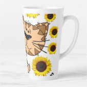 Sunflower Cat Kitten Latte Tasse (Rechts)