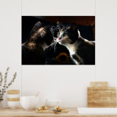 Sunflower & Cats Gift Wrap – Dramatic Feline Momen Poster (Küche)