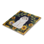 Sunflower Cats - Ragdoll Cat & Yellow Sunflowers Fliese (Seite)