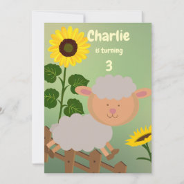 Sunflower Charlie Birthday Einladung