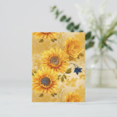 Sunflower Chiyogami Postkarte (Stehend Vorderseite)