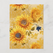 Sunflower Chiyogami Postkarte (Vorderseite)