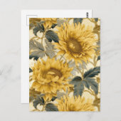 Sunflower Chiyogami Postkarte (Vorne/Hinten)