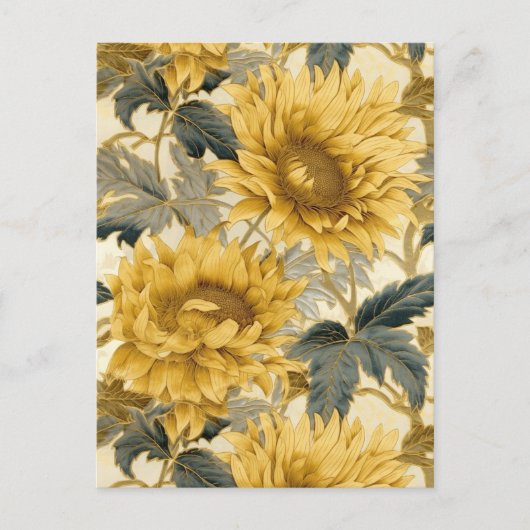 Sunflower Chiyogami Postkarte (Vorderseite)