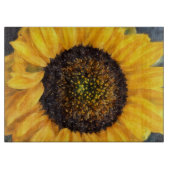 Sunflower Close Up Floral Art Glass Schneidebrett (Vorderseite)