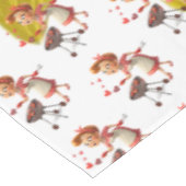 Sunflower Cooking Love Red Hearts White Tablecloth Tischdecke (Schrägansicht)