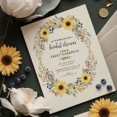 Sunflower Corner Bridal Shower Invite Rustic Style Einladung