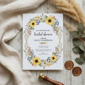 Sunflower Corner Bridal Shower Invite Rustic Style Einladung