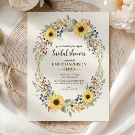 Sunflower Corner Bridal Shower Invite Rustic Style Einladung