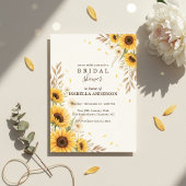 Sunflower Corner Bridal Shower Rustic Style Einladung