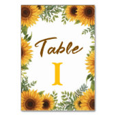 Sunflower Country Wedding Table Number  Tischnummer (Rückseite)