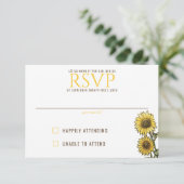 Sunflower Couple RSVP Karte (Stehend Vorderseite)
