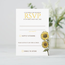 Sunflower Couple RSVP Karte