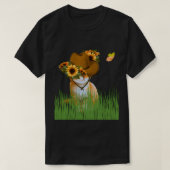 Sunflower Cowboy Cat in the Meadow T-ShirtT-Shirt T-Shirt (Design vorne)