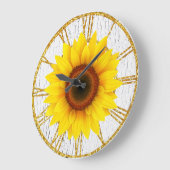 Sunflower Cracked Paint Background Große Wanduhr (Winkel)